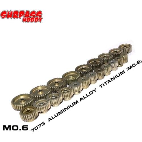 SURPASS HOBBY M0.6 5Pcs 3.175mm 13T 14T 15T 16T 17T 18T 19T 20T 21T 22T Metal Pinion Motor Gear Combo Set for RC 1/8 1/10 Car