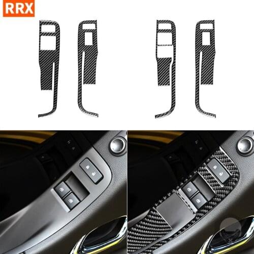 For Chevrolet Camaro 5th Gen 2012-2015 Carbon Fiber Stickers Electric Window Lift Car Styling Decoration Accessories Black