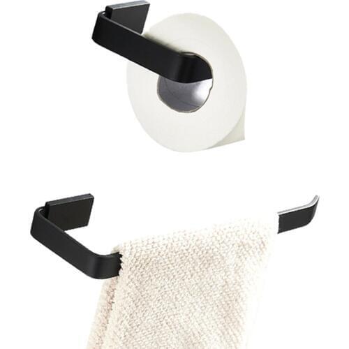Leyden Oil Rubbed Bronze Brass Wall Mounted Black Towel Ring Holder Paper Holder Tissue Holder 2pcs Bathroom Accessories Set
