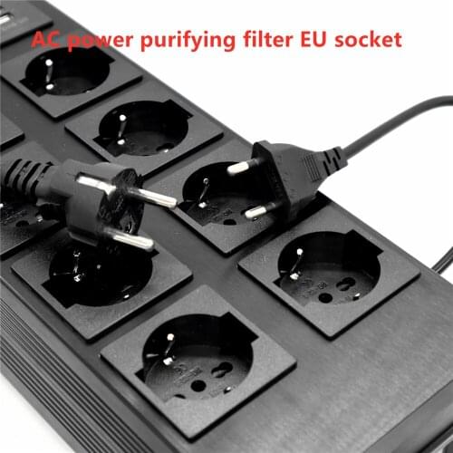 New High-End Audio Noise Filter AC power purifying filter EU socket With USB 5V Recharge Power Purifier LED voltage display