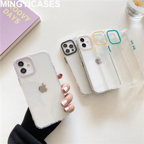 Clear Case for IPhone 11 12 Pro Max XS Max XR X Color Lens Circle Soft TPU Silicone for IPhone 7 8 SE 2020 Back Cover Phone Case