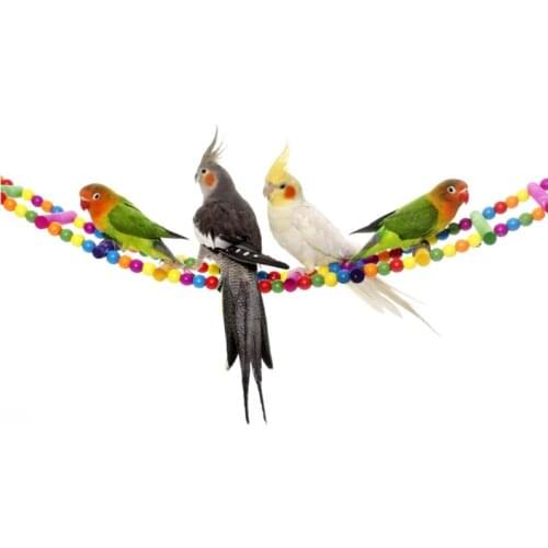 Birds Pets Parrots Ladders Toy Hanging Colorful Balls with Natural Wood Parrot Toys for Parakeets Climbing Ladder Bird Supplies