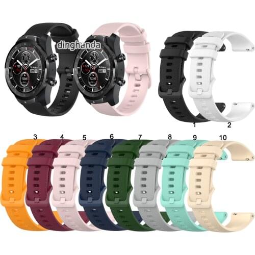 Soft Silicone Watch Strap Band For Ticwatch E 2 Pro E2 S2 GTX Pro3 Pro 2020 4G Smart Watch Replacement Sport Wrist bands straps