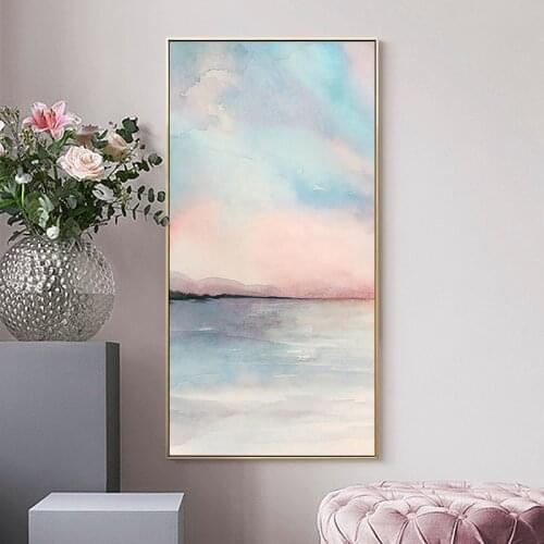 Hand Painted Modern Pink Canvas Oil Paintings Art Wall Poster Abstract Painting Picture Nordic Style Living Room Home Decor