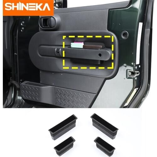 SHINEKA Car Door Handle Storage Box For Jeep Wrangler JK 2007-2010 Handle Box Accessories For Jeep Wrangler 2007 2008 2009 2010