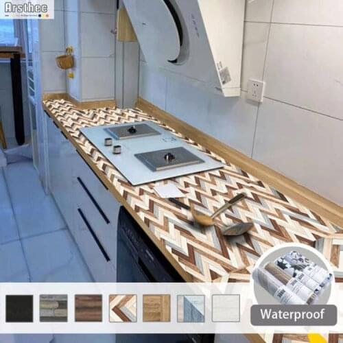 Wood Grain Self-adhesive Wallpaper Roll Decorative Kitchen Cabinet Table Furniture Sticker Film Modern Home Renovation Decor