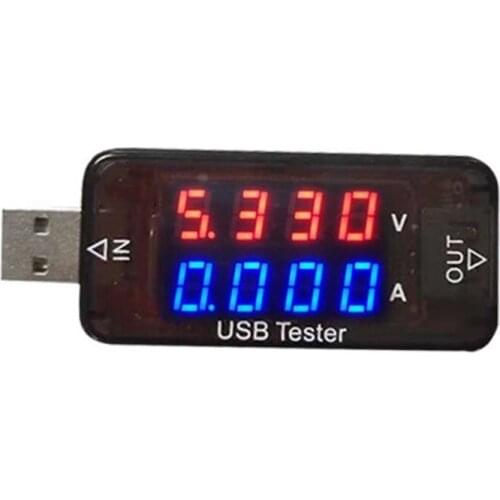 USB Charger Tester Double Row Shows USB Current Voltage Charging Detector Mobile Power Current and Voltmeter Ammeter Voltage