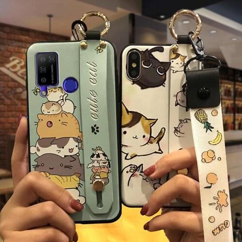 Back Cover Durable Phone Case For Doogee N20 Pro Anti-dust Wristband Shockproof Soft Cover Soft Case