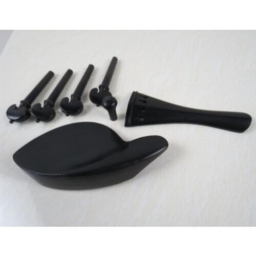 1set of violin ebony fittings 4/4,beautiful ebony decoration