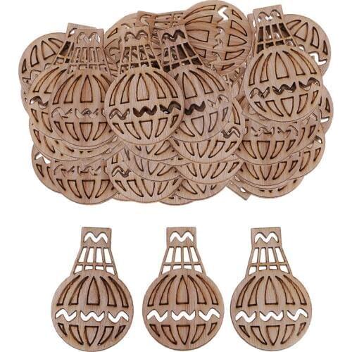 100 Pieces Wood Cutouts Hot Air Balloon Shapes Wooden Embellishment Crafts