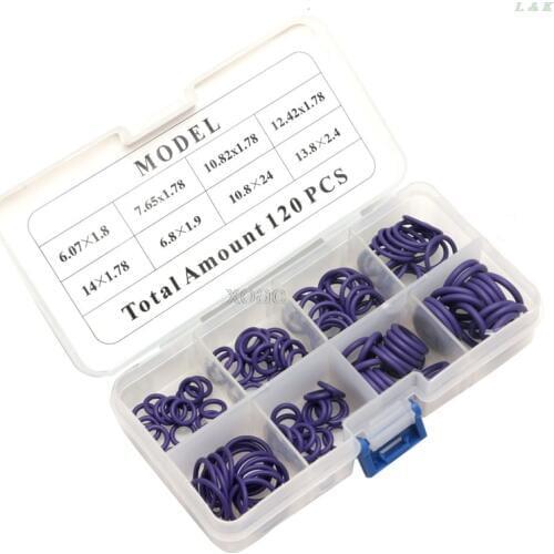 120Pcs HNBR Car Van Air Conditioning Rubber Washer O Ring Seal Assortment Set M05 dropship