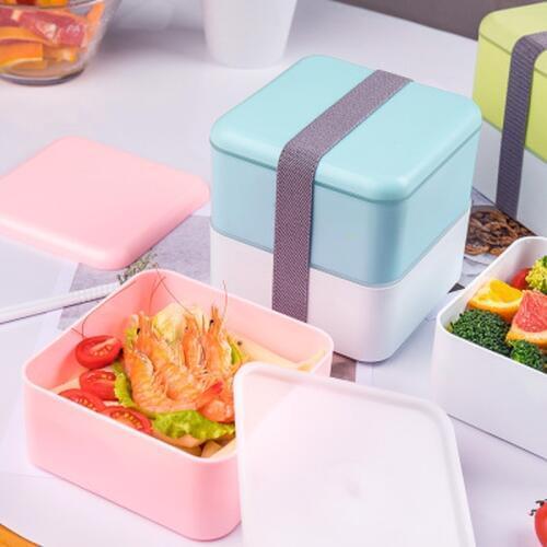 1200ml Double Layer Lunch Box Large Capacity Microwave Oven Lunch Bento Boxes Dinnerware Lunch Box Kitchen Accessories