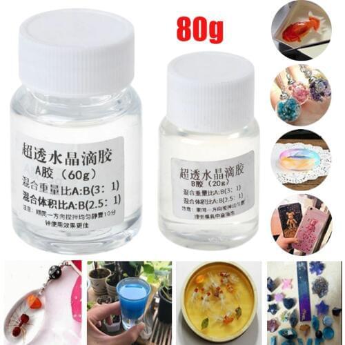 2PCS Ultra-transparent AB Crystal Glue Two Component Epoxy Resin Sealant Quick Drying DIY Crystal Glue Resin Epoxy Hardware