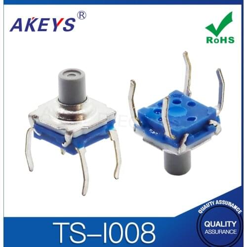 20 PCS TS-I008 7 * 7 waterproof and dustproof light touch switch 4-pin gray head 7h induction cooker key point contact connector