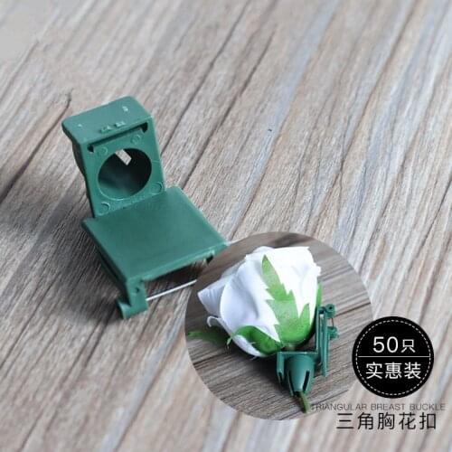 50pcs Plastic Wedding Festive Supplies Diy Brooch Buckle Triangle Corsage Buckle Material
