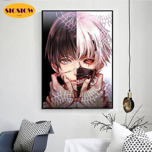 5D DIY Diamond Painting Anime Tokyo Ghoul Poster Cross Stitch Full Square Round Diamond Mosaic Embroidery Needlework Decor Room