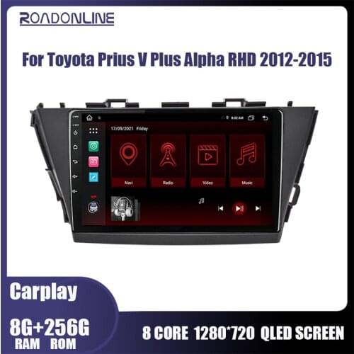 Car Multimedia for Toyota Prius Alpha RHD 2012-2015 Android 10.0 Octa Core 6G 128G Split Screen GPS Navigation Dvd Player Radio