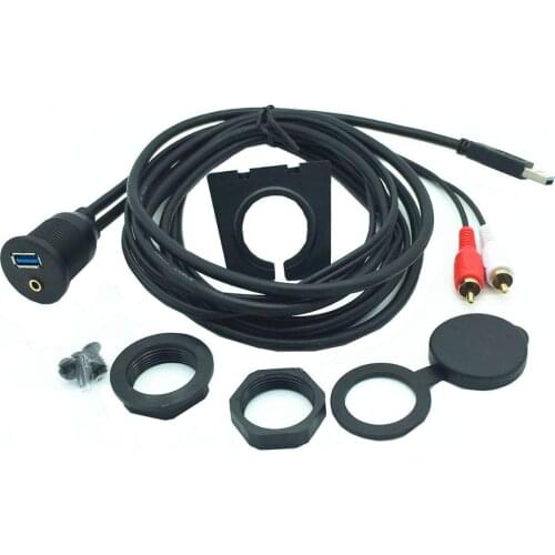 Car cable, ship, motorcycle, car audio cable USB3.0 /Aux RCA cable Dash Mount, Panel Mount Cable For Car, Boat and Motorcycle