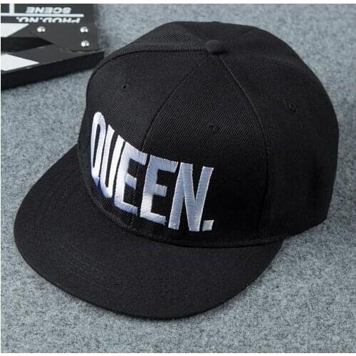 50pcs/lot KING QUEEN Baseball Cap Men Women Mesh Summer sun cap Snapback Caps white black 58cm