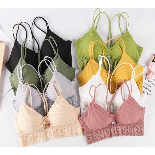 Sexy Bra Lace Cotton Women Tops Push Up Bras Breathable Top Lingerie Women Yoga Bra Fitness Tank Tops Padded Seamless Crop Bras