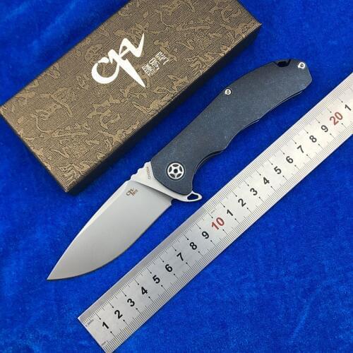 CH3504 original design Flipper folding knife S35VN Blade ball bearings TC4 Titanium handle camping fruit EDC tools pocket Knives