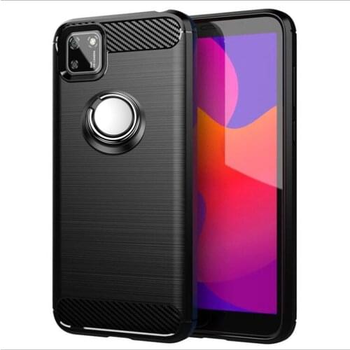 For Huawei Honor 9s Case Luxury Brushed Carbon Fiber Phone Case For Huawei Y5p Y6P Magnetic Ring Holder Cover Case