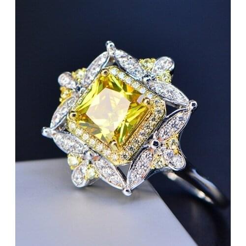 European and American Fashion Carved Inlaid Golden Color Zircon Hollow Ladies Rings on Party Wedding Jewelry Whole Sale