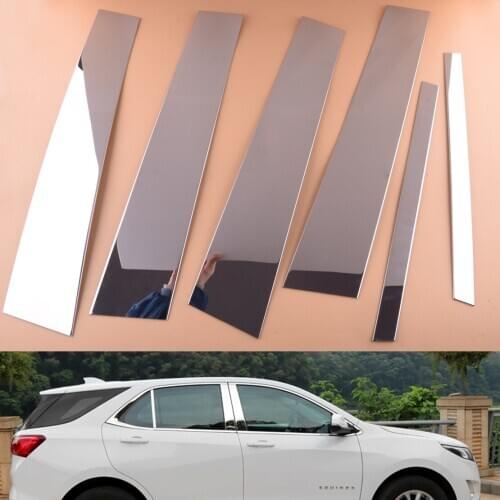 1 Set Chrome Stainless Steel Window Door Pillar Post Trim fit for Chevrolet Equinox 2018 2019 2020