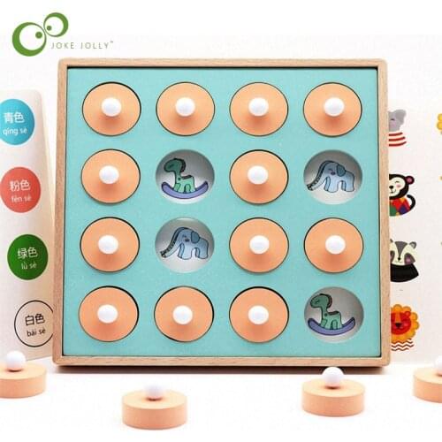 Montessori Memory Match Chess Game 3D Puzzles Wooden Early Educational Family Party Casual Interaction Game Children Kid Toy ZXH