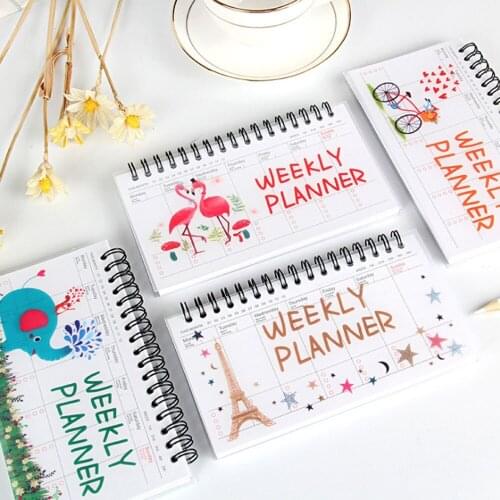 Kawaii Weekly Planner Notebook Calendar 2021 2022 Healing Diary School Schedule Organizer Gift Office Supplies