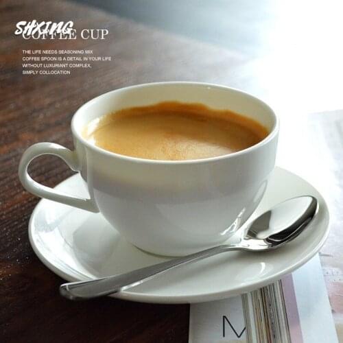 Simple China Coffee Cup Custom White European-Style Cup Saucer Italian Latte Latte Art Ceramic Small Luxury Tea Cup Nestle