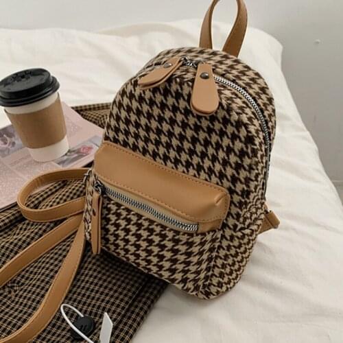 DORANMI Plaid Rucksack For Women 2021 Fashion Small Backpacks Female Mini Schoolbag Casual Mochila Back Shoulder Bags SB325