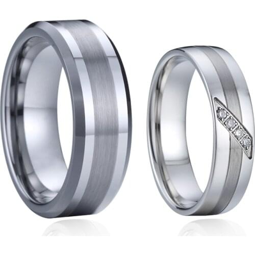 8mm Tungsten carbide Ring mens jewelry 6mm 316L Surgical Steel wedding rings for women Lover Couple Anniversary Marriage Gift