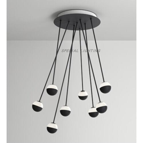 Nordic minimalist living room ceiling lamp post modern dining room lamp creative magic bean molecular glass ball LED lamp