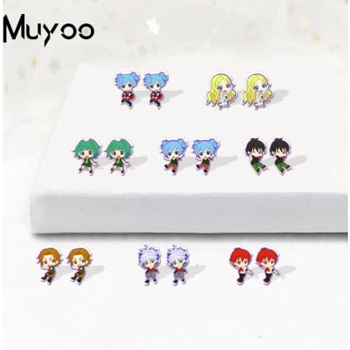 2021 New Anime Assassination Classroom Korosensei Shiota Nagisa Kayano Kaede Akabane Karuma Acrylic Epoxy Stud Earrings
