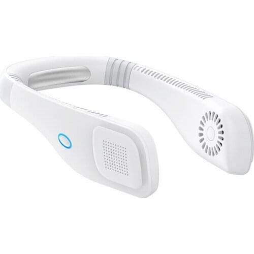 The new 2021 Silent USB Charging Comfortable Fan Hung Lazy Ergonomic Neck Fan Turbine Fan Blade Design leaves hang neck fan