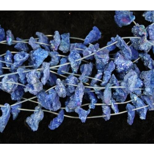 Charming Blue Color Druzy Crystal Geode Quartz Stone Pendant Neckace 15-25mm Each Druzy Dtone Crystal Rock Gems Necklace