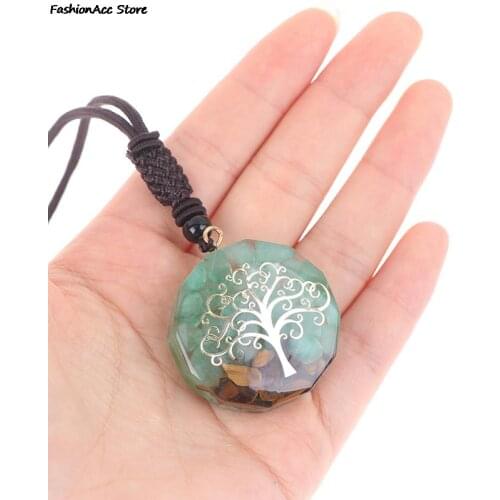 Tree of Life Orgonite Necklace Energy Crystal Healing Reiki Chakra Yoga Meditation Orgone Pendant Necklace Gifts