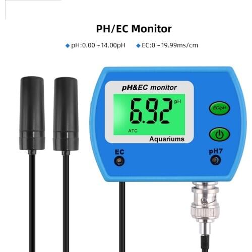 Professional 2 In 1 Digital PH Meter EC Meter for Aquarium Multi-parameter Water Quality Monitor Online PH/EC Monitor Acidometer