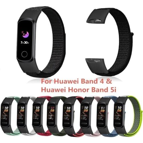 Nylon Strap for Huawei Honor Band 5i/4 Smartwatch Wristband Belt Sport Loop Bracelet Replacement Watchband Accessories