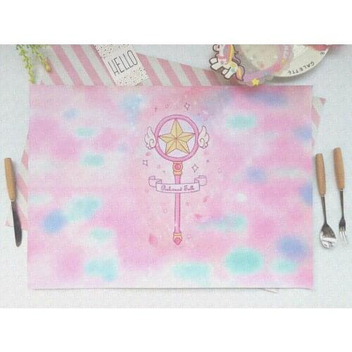 Sailor moonCard Captor Sakura Anime Action Figure Printed Photo Background Tablecloth Cartoon Animals PU Creative Table Mat Toy