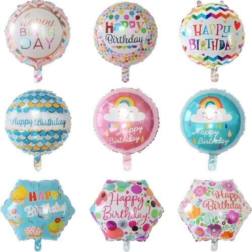 10pcs/Lot 18inch Colorful Happy Birthday Foil Balloons Baby Shower Birthday Party Decorations Helium Air Globos Kids Toys Gift