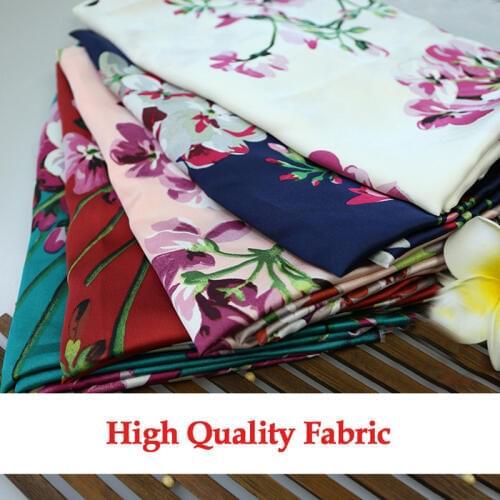 HLQON brocade yacquard multi-color Artificial silk satin fabric for patchwork felt tissue telas dress bed sheet children cloth