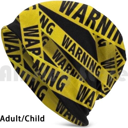 Warning Tape Beanies Knit Hat Hip Hop Warning Cautiontape Police Caution Sign Cops Danger Cautiously