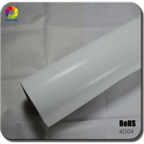 TSAUTOP Size 1.52x 30m 4d carbon film car vinyl wrap silver color 4D04