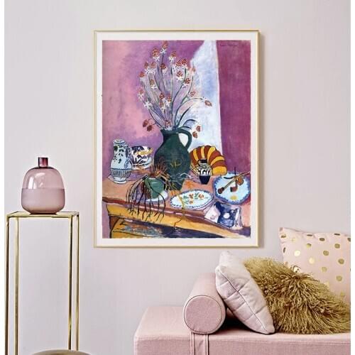 Vintage Still Life Plate Flower Canvas Oil Paintings Master Poster Prints DIY Wooden Frame Wall Art Pictures Kitchen Home Decor