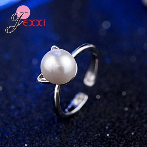 High Quality Shopping Match Clothing for Girl Jewelry Classic Cat Shape Opening Adjustable Ring 925 Sterling Silver and CZ