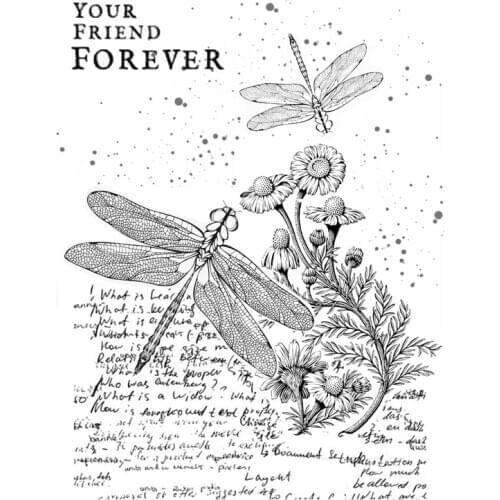 ZhuoAng Friend Forever / Dragonfly Clear Stamps/Seals For DIY Scrapbooking/Card Making/Album Decorative Silicon Stamp Crafts