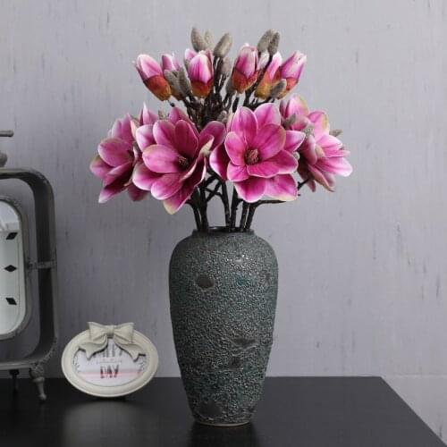 1Pcs/lot Magnolia Artificial Silk Branch Home Hotel Table Decoration Fake Flower Wedding Bride Holding Photography Props