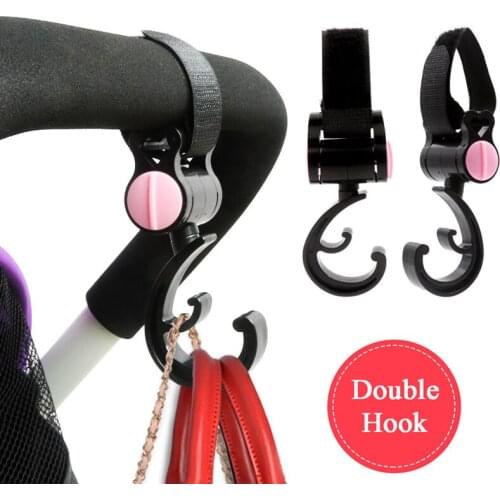 1pc Babies Stroller Accessories Universal Hook Baby Cart Bag Hooks Yellow Pink High Quality Plastic Pram Hooks 360 Rotatable